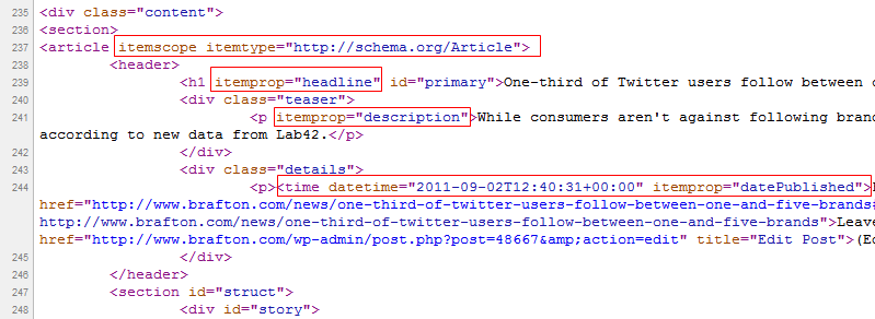 Brafton's implementation of Schema.org's "Microdata"