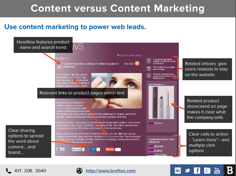 A screencap of the Brafton guide, "Six Tips to Optimize Content Marketing for Conversions."