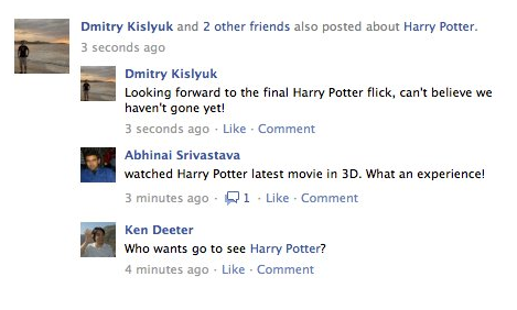 Facebook news feed update