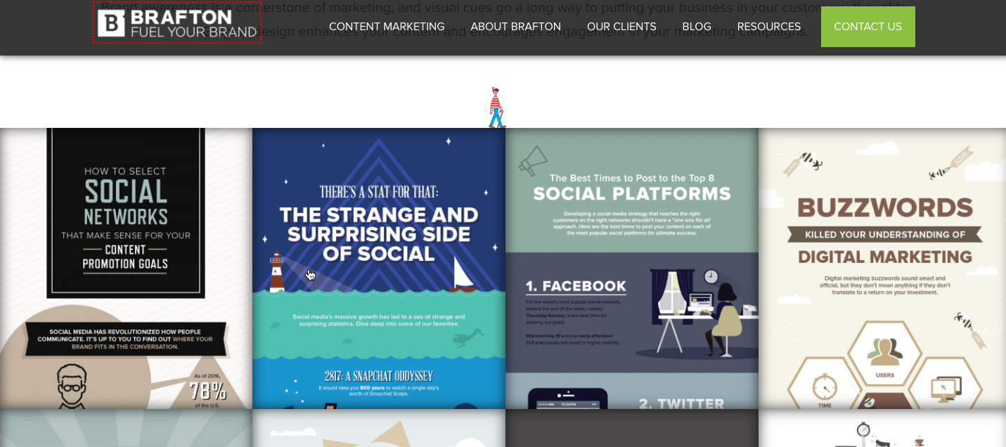 Infographic on a landing page