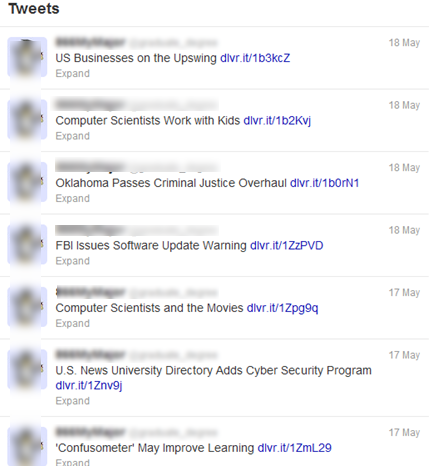 Automated Tweets without interactive posts can look spammy