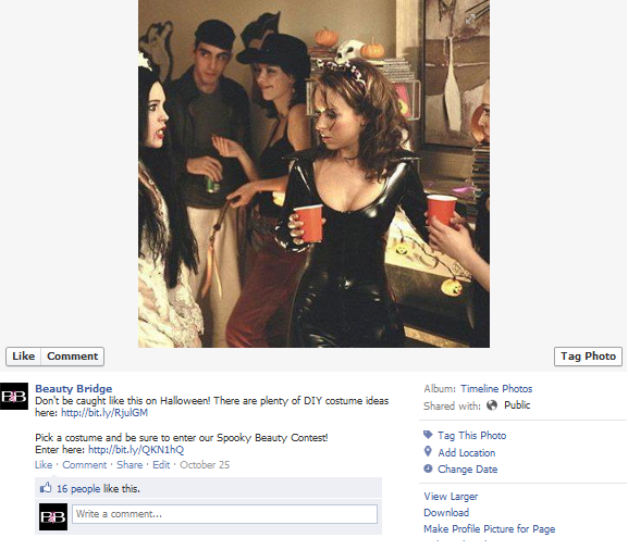 Beauty Bridge contest promotion on Facebook Beauty Bridge contest promotion on Facebook