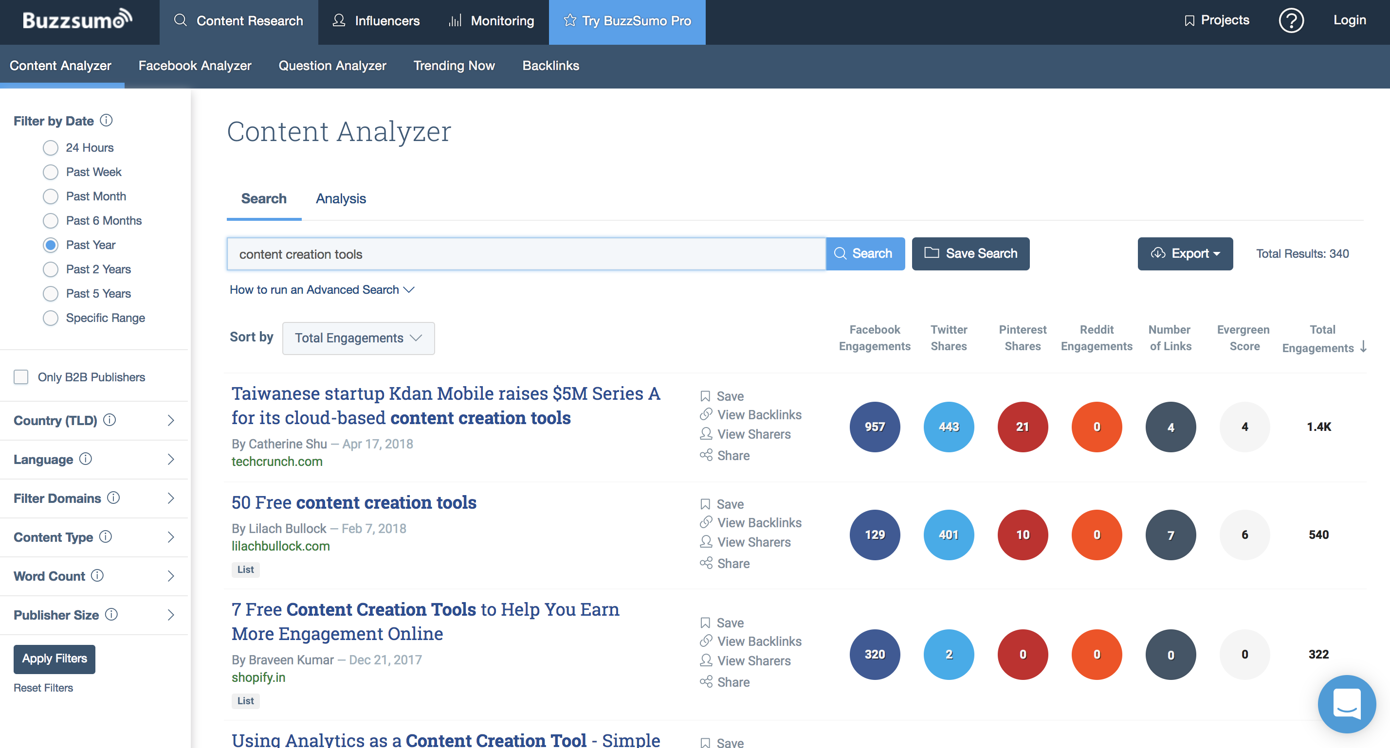 Content creation tools example