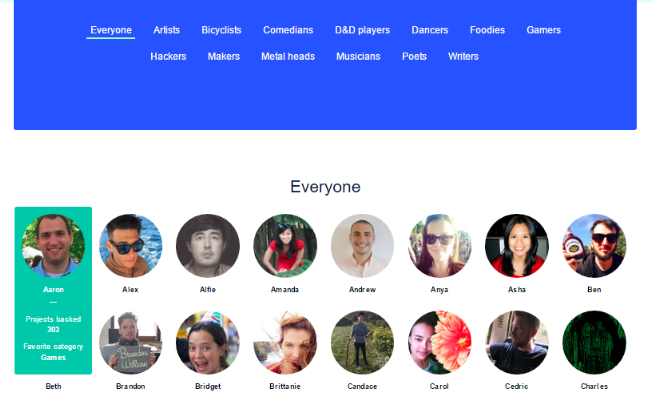 Candid photos and fun filters showcase Kickstarter's creative culture.