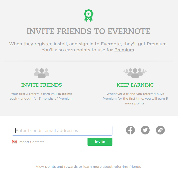 Customer Referrals evernote