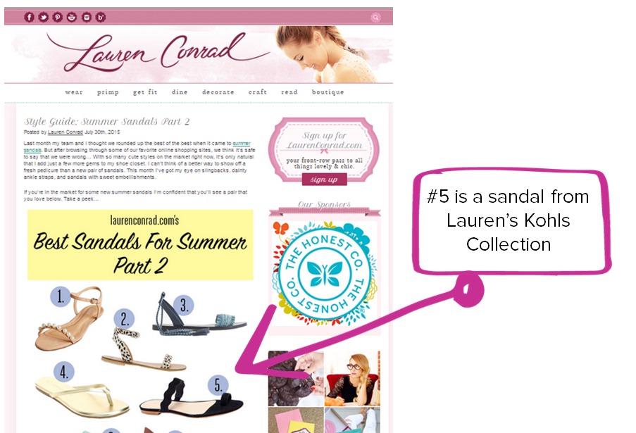 Lauren Conrad content marketing example