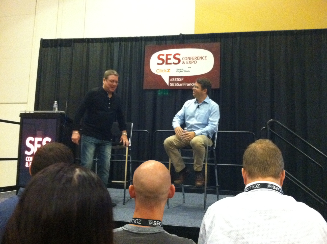 Matt Cutts prepares to give his keynote at SES San Francisco.