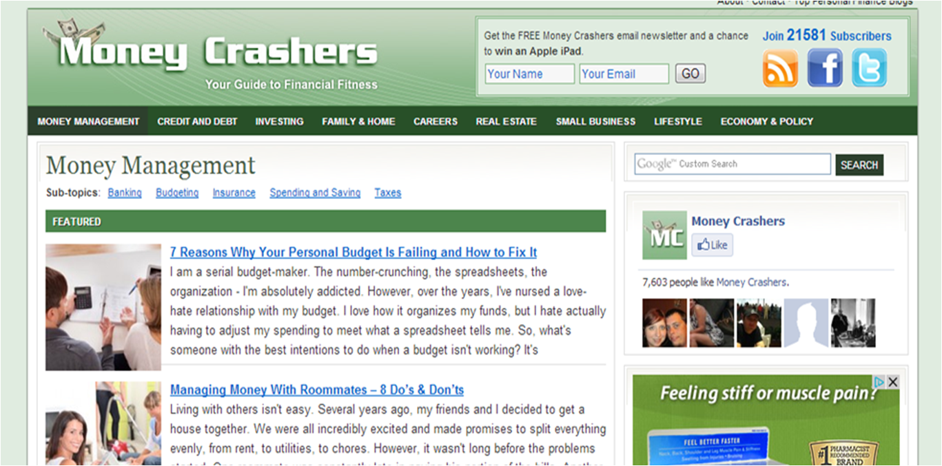 MoneyCrashers.com content