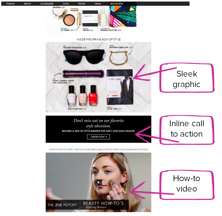 Rachel Zoe content marketing example