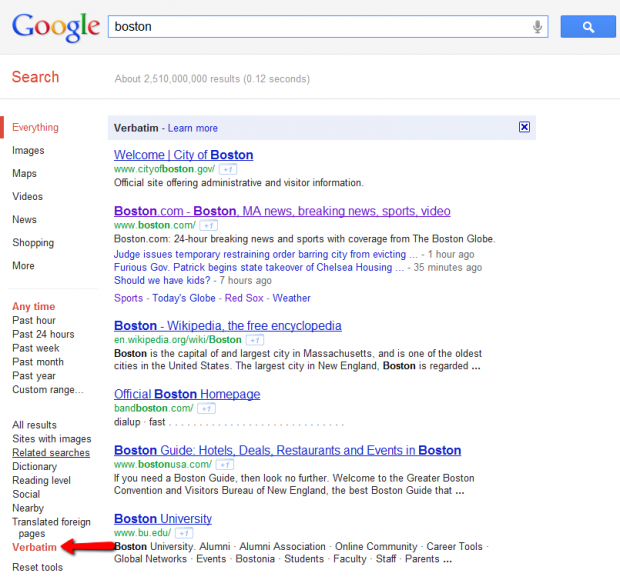 Google added a Verbatim option to its search recently.