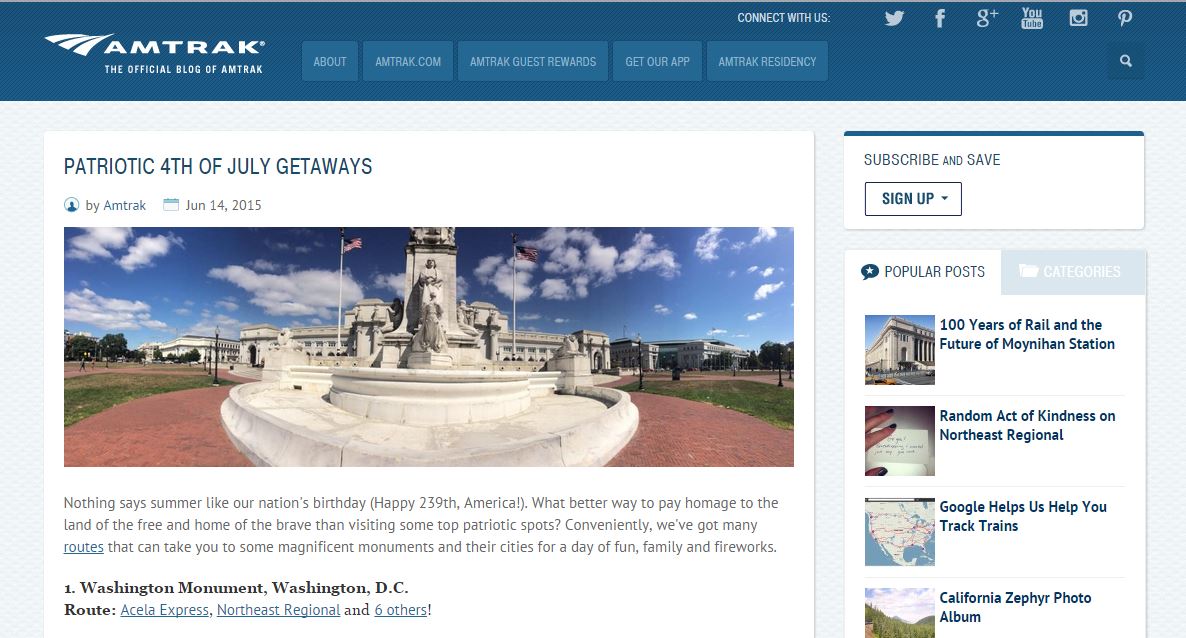 amtrack patriotic getaways