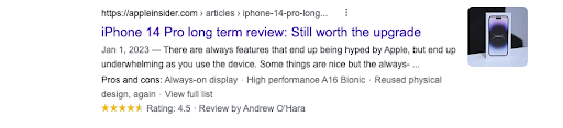 google serp feature iphone