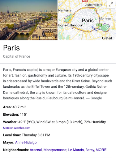 google serp feature paris