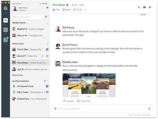 internal communications channel strategy - flock example