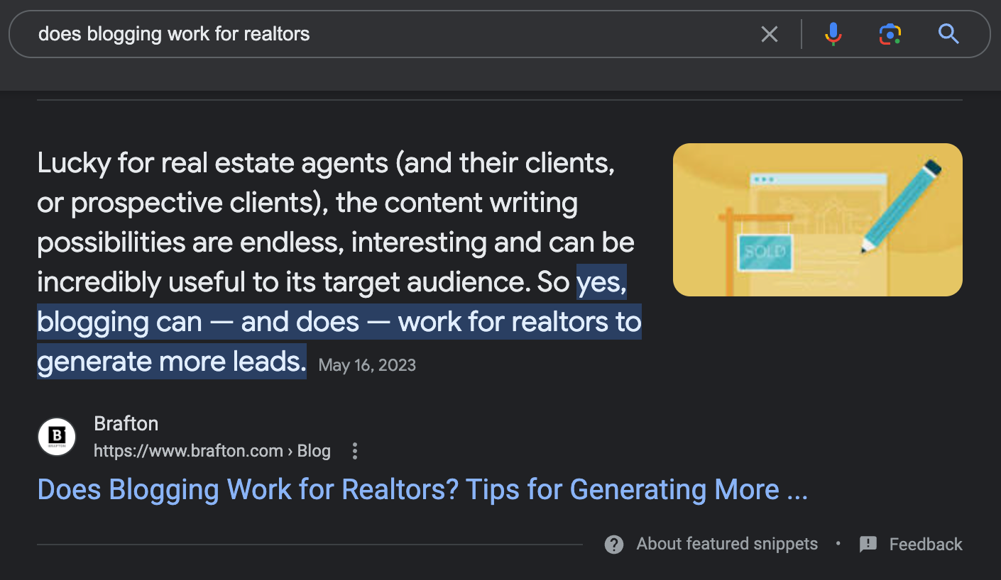 micro content google feature snippet