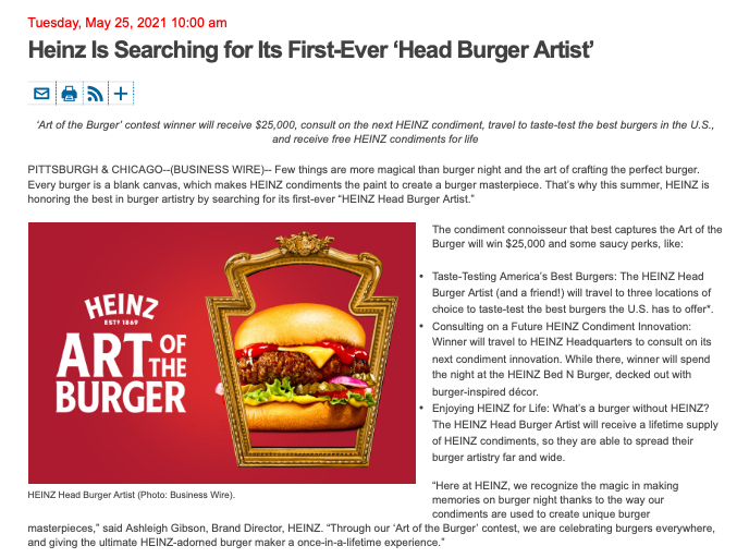 press release headline examples Heinz