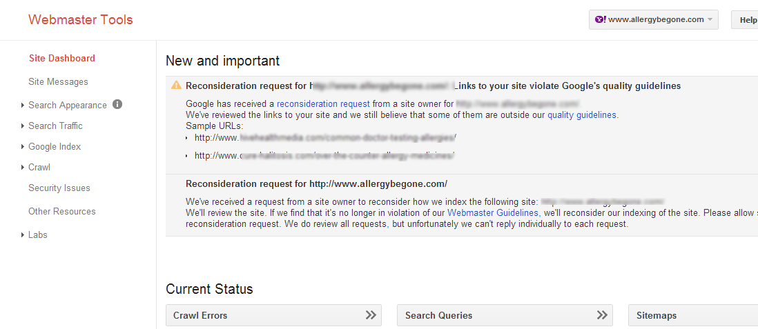 It's not always forgive and forget with Google, as evidenced by this denied Reconsideration request.