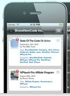 WPtouch is one of several mobile themes available for the WordPress CMS.