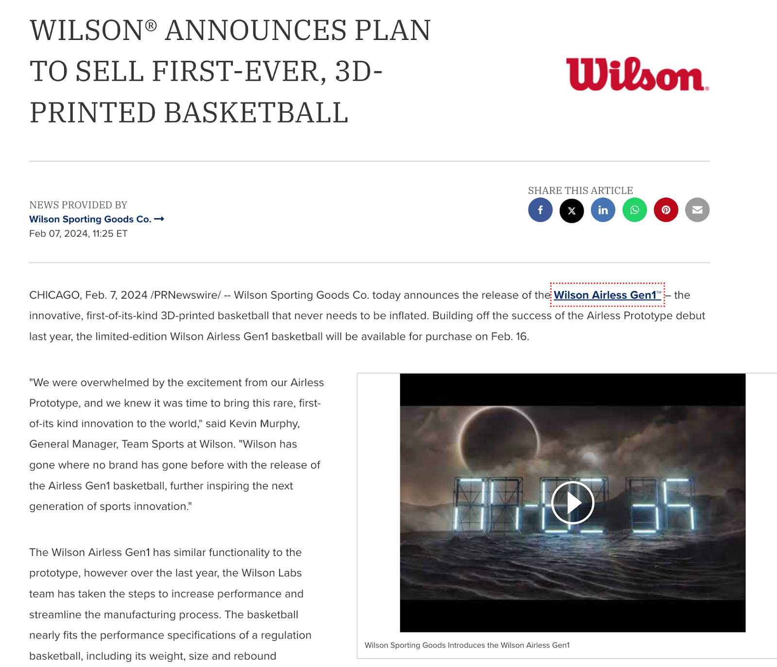 press release example for new product example wilson