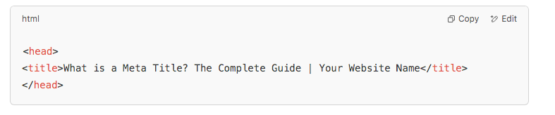 What is a Meta Title code