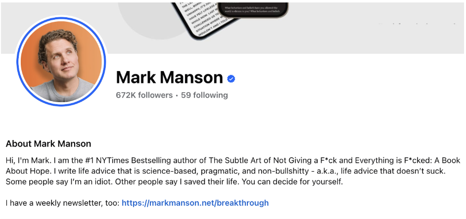 bios example facebook