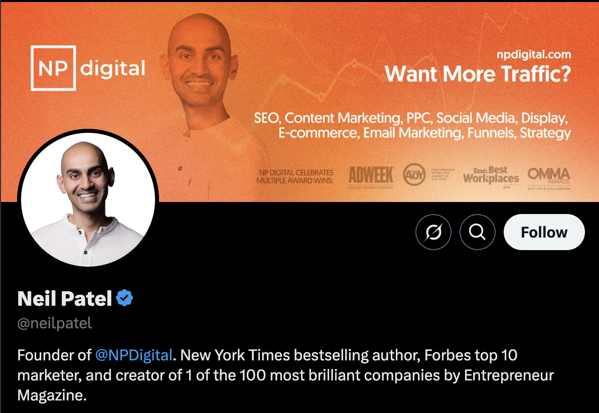 bios example neil patel